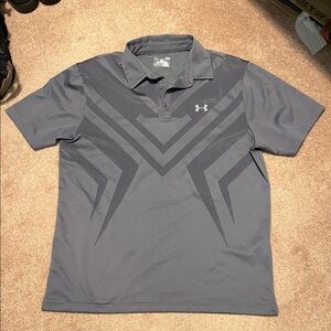 Under Armour Men's loose fit heat gear Charcoal Polo Shirt size L
